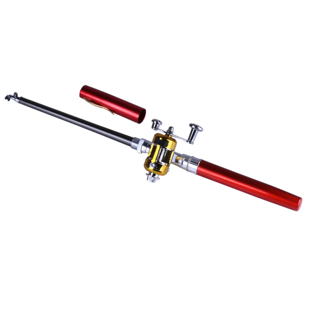 Mini Collapsible Portable Reel Aluminum Alloy Fish Rod Combo Pen Fishing Gear Pole Stick Tool Kit Camping Travel Mini Collapsible Portable Reel Aluminum Alloy Fish Rod Combo Pen Fishing Gear Pole Stick Tool Kit Camping Travel