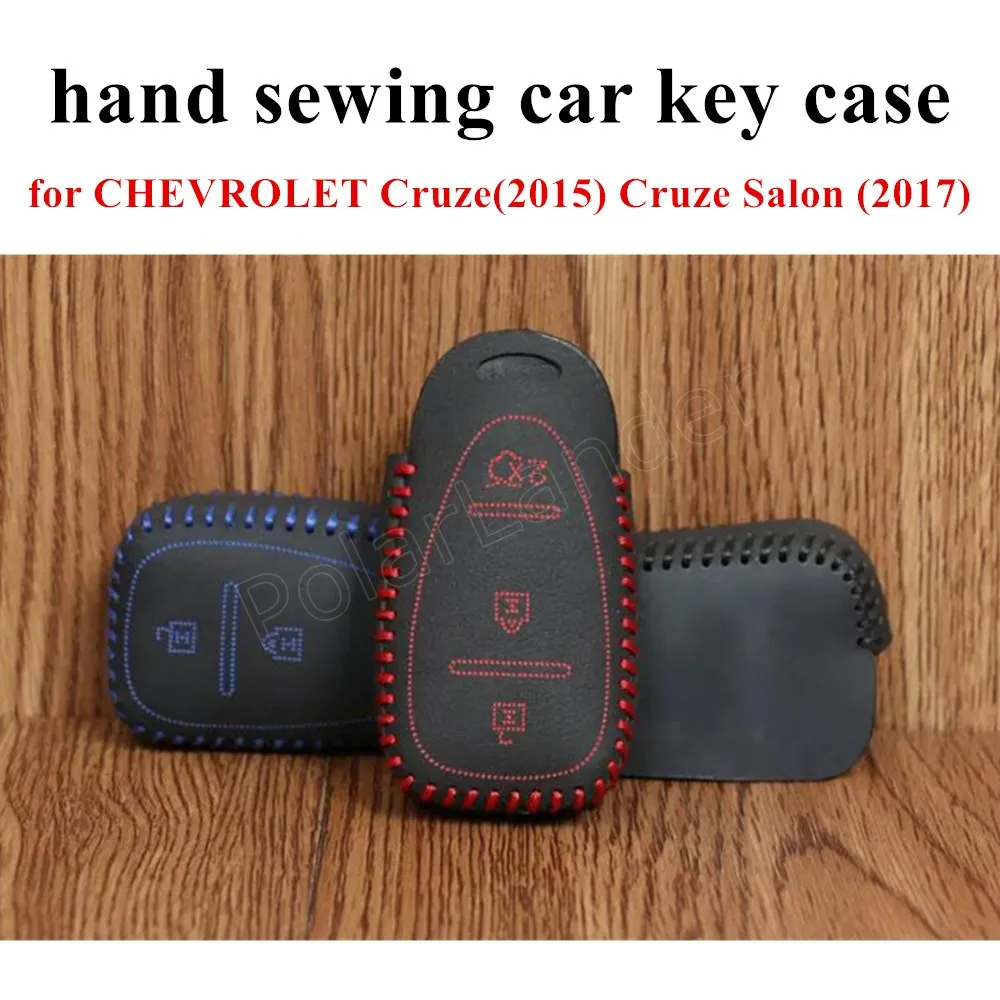 

Only Red fit for CHEVROLET Cruze(2015) Cruze Salon (2017) Car key case hand sewing real leather key packet car key cover