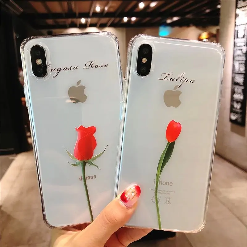 NYFundas For iphone 8plus 7 6 6S Plus X Case Ultra Thin Fashion Crystal Clear Shockproof Bumper Small fresh Back Cover Accessory (5)