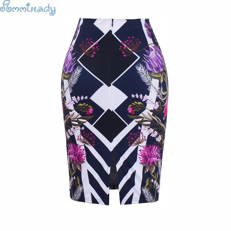 geometric midi pencil skirt