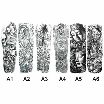 

Waterproof Temporary Tattoo Stickers Full Arm Tattoos skull Clock Wing Statue of Liberty Rose design Tattoos Stickers Art Paint