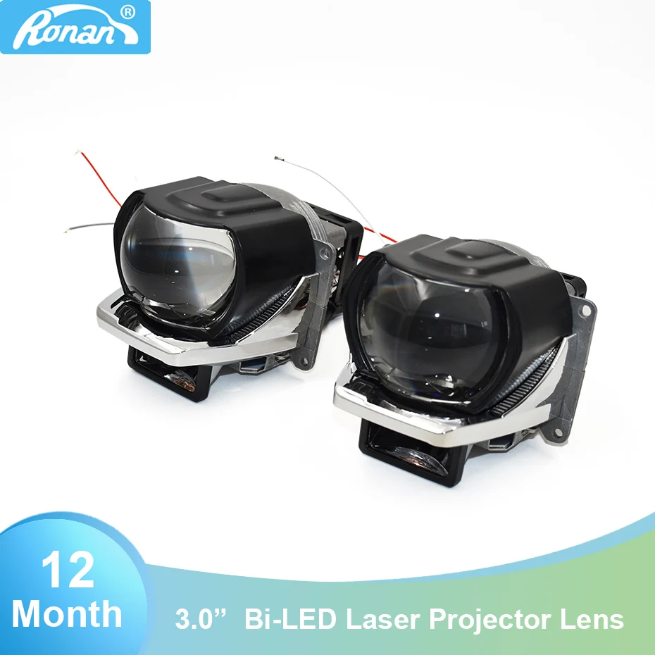 Ronan 3 inch led laser car headlight with bi led projector lens 35W for LED, 10W for laser with