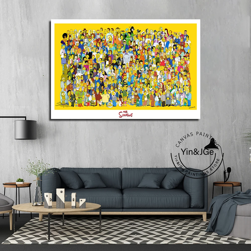 

The Simpsons Poster Animated Movie Simpsons Family Wall Prints Home Decor Film Characters Canvas Art Picture Kids Room Posters