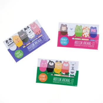 

Hot 1pcs Cute Animal and Friends Memo Pad Sticky Note Page Marker Tab Flags Planner Kids Gift
