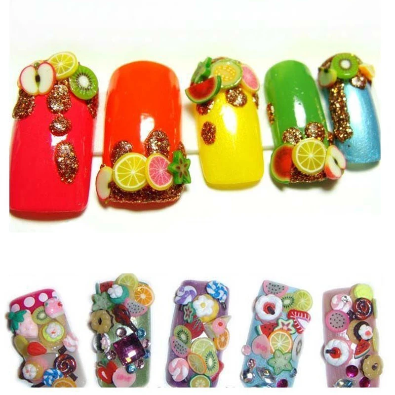 50pcs-cane-polymer-clay-nail-art-Stickers-3D-DIY-Design-fruit-and-flower-Cutted-rolls-stamp