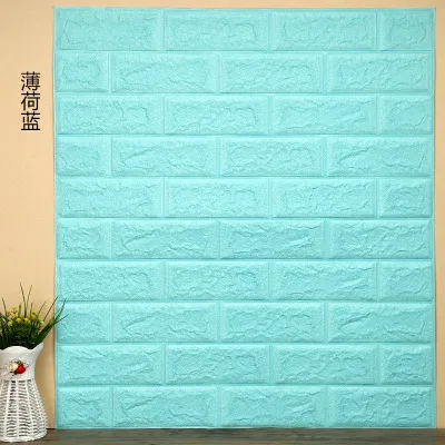 70*77 см 3D наклейки на кирпичную стену, декор для гостиной, спальни, домашний водонепроницаемый пенопласт, самодельные самоклеящиеся обои, художественные настенные наклейки для дома - Цвет: blue