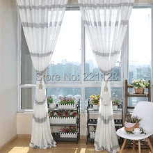 Короткая белая полоса жидкости шторы балкон прозрачные экраны, прозрачная панель, тюль шторы для гостиной
