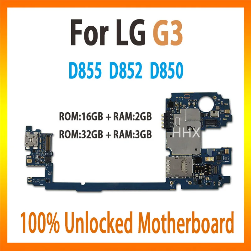 

For G3 D855 D852 D850 16GB 32GB original unlocked Motherboard test working original mainboard with system free shipping