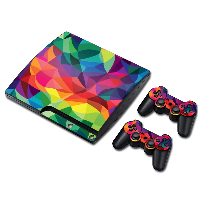 

Easy install Vinyl Skin Sticker Protector for Sony PS3 Slim Skin for PlayStation 3 Slim Sticker and 2 controller Decal