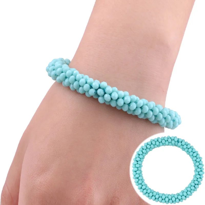 

Free Shipping Wholesale Newest A variety of colors of Crytal Beads Bracelet Handmade Bracelet Handmade Braid Bracelet Factory