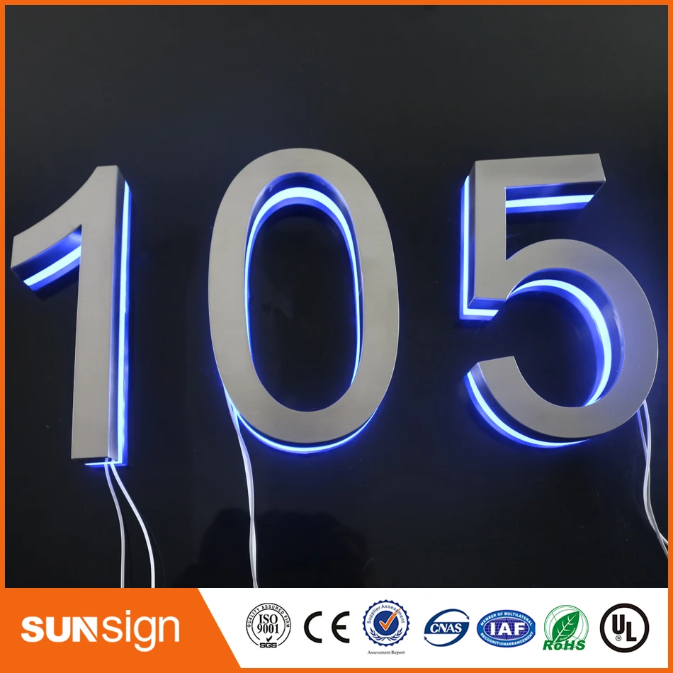 Современный светодиодный номер дома 9& квартиры светодиодный номер и название компании Размер H150MM(на заказ) номер 9