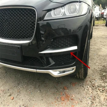 

WELKINRY car auto cover For Jaguar F-PACE 2016 2017 2018 ABS chrome front head grille racing grill air scoop fog lamp light trim