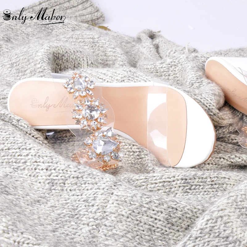 clear slip on mules