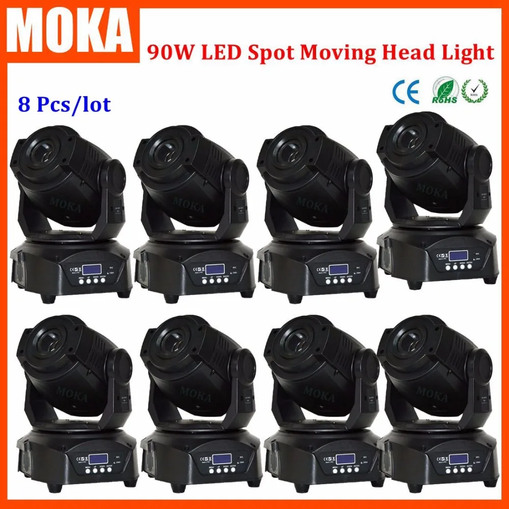 

8PCS/LOT 90W Led Spot Moving Head Stage Lighting Effect DMX Rainbow Gobo Effect Lights Bar Dj Led Projector