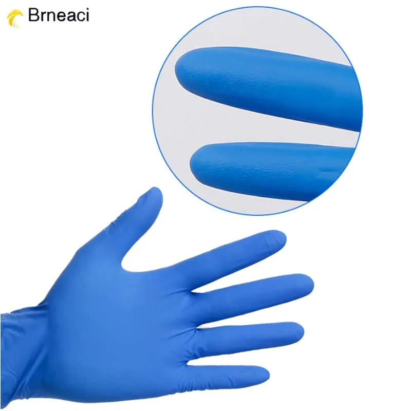 Brneaci 100pcs Disposable Thick Nitrile Rubber Gloves Industrial