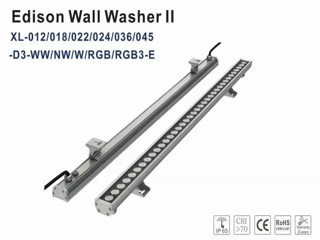 36 Вт 1 м длина IP65 Водонепроницаемый DC24v Edison led настенный светильник высокой