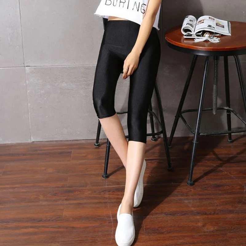 

Women's 3/4 length Leggings Smooth Plus Size Capri Legging High Stretchy Leggings Pants Basic Leggings