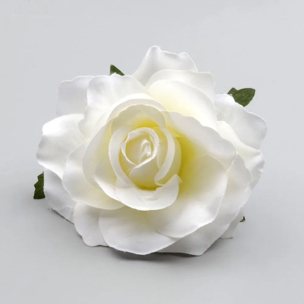30 шт. большие искусственные белые розы шелковые головки цветов для украшения свадьбы DIY ВЕНОК Подарочная коробка Скрапбукинг искусственные поддельные цветы