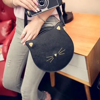

Quality PU leather Women bag fashion handbags Messenger packet cute kitty cat ears buns shoulder female bag large capacity
