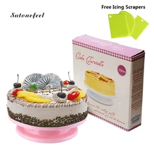 Подставка для торта с 3 шт. скребок для льда вращение на 360 градусов поворотный стол для DIY торт Плавная токарная поворотная пластина Инструменты для выпечки