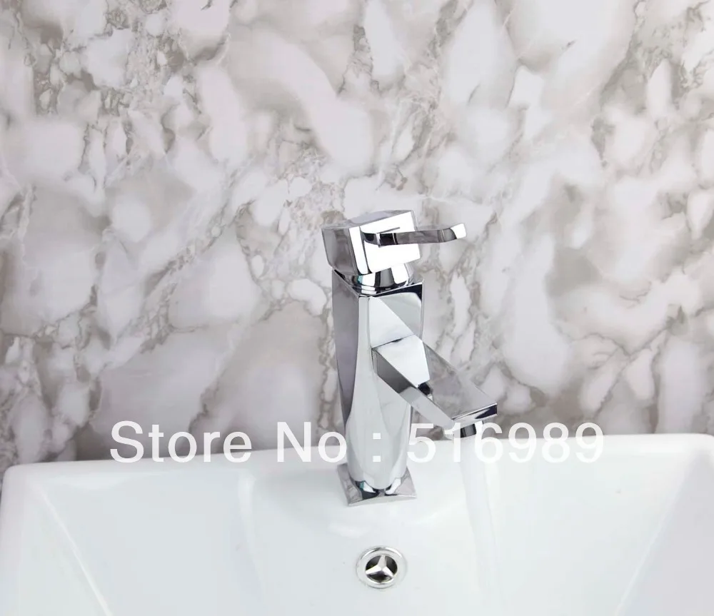 

New Brand Polished Chrome Single Handle/Hole Bathroom Basin Faucet Sink Mixer Tap Faucet L-123