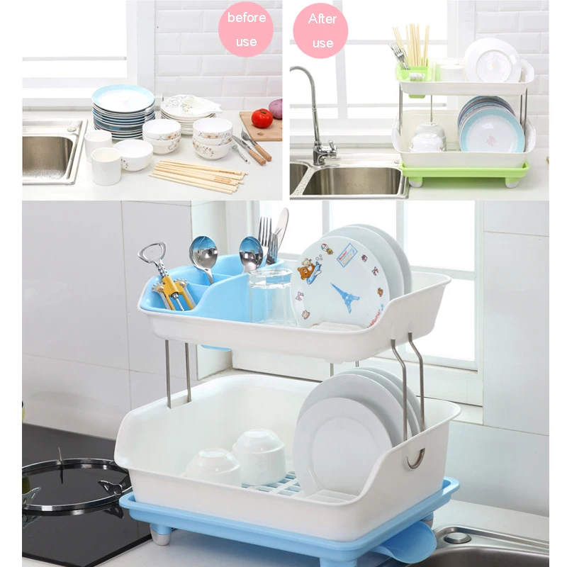 Multifunctional Dish Drainer Racks Holders Kitchen Utensils Dishes Chopsticks Storage Organizer Dish Shelf Kitchen Accessories