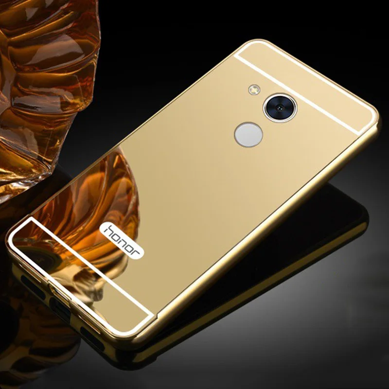 Роскошный чехол для Huawei Honor 6 8 9 Зеркальный Алюминиевый бампер металлическая