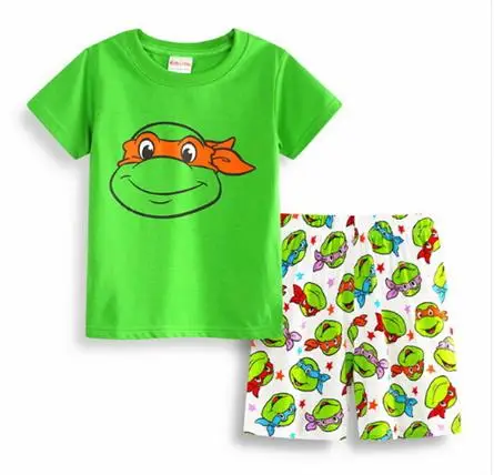 Модная одежда для детей, Детская мода мальчик пижамы Комплекты одежды хлопок мультфильм Детская домашняя одежда на возраст 2, 3, 4, 5, 6, 7 лет детей футболки шорты - Цвет: color at picture