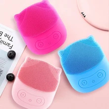 Горячая Распродажа, 3 цвета, силиконовая щетка для очищения лица, электрическая щетка для удаления черных точек, очищающее средство для пор, водонепроницаемый силиконовый массажер для лица
