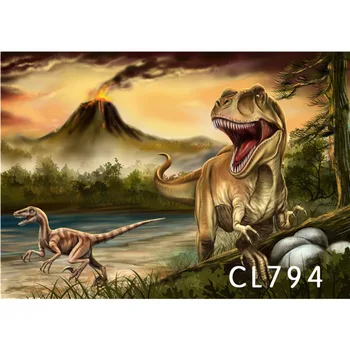 

Polyester Tyrannosaurus Bellowing Tor Protecting Her Eggs Custom Background Decor Backdrop Photography Studio Props Photographic