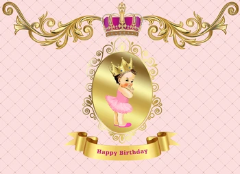 

baby girl baby shower backdrop for birthday photo background royal princess gold crown backdrop photophone wall decor w-934