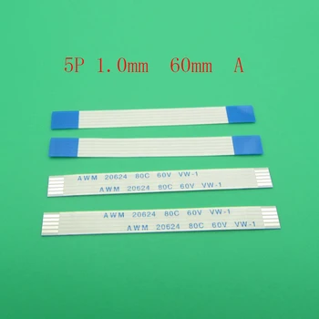 

10pcs/lot FFC FPC flat flexible 5p cable 1.0mm pitch 5 pin forward Length 60mm Width 6mm 5pin Ribbon Flex Cable