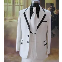 Официальный деловой мужской костюм жених смокинг жениха Мужские свадебные вечерние на пуговицах, с разрезом костюмы с лацканами