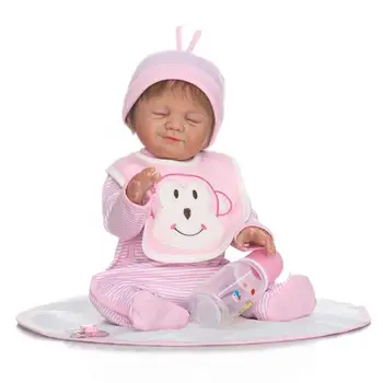 

Nicery 20inch 50cm Bebe Reborn Doll Hard Silicone Boy Girl Toy Reborn Baby Doll Gift for Children Pink Monkey Girl Baby Doll