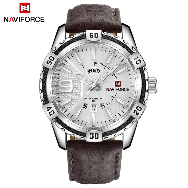 Часы NAVIFORCE мужские армейские спортивные кварцевые с кожаным ремешком|masculino|masculinos