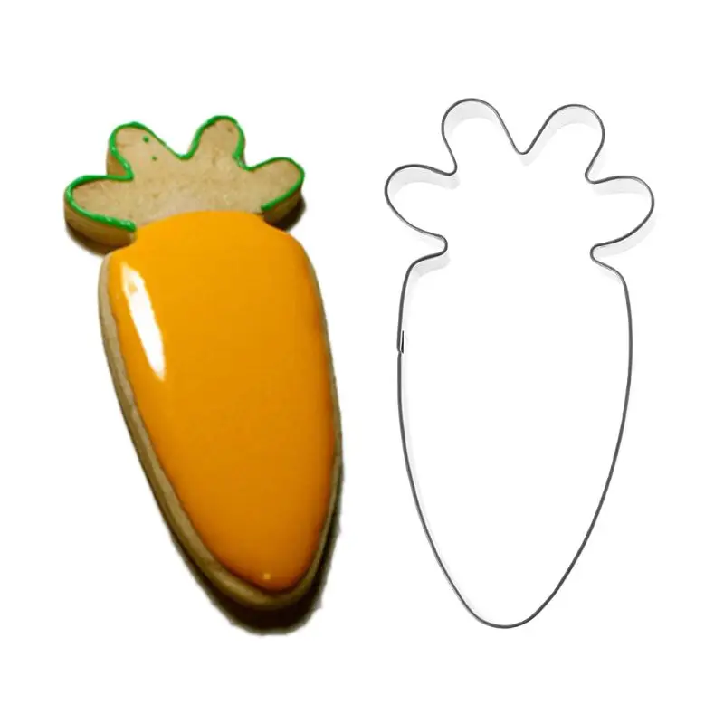 

Easter Carrot Stainless Steel Cookie Cutter Biscuit Pastry Cake Decor Baking Fondant DIY Mold Tools