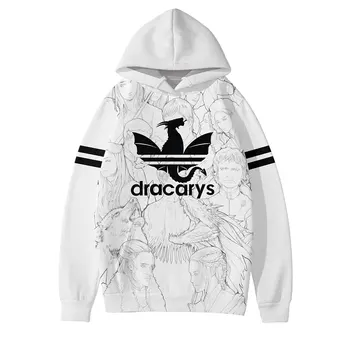 

3D Hoodie Sweatshirt Dracarys Harajuku Kpop Hip Hop Long Sleeve 2019 New Cool Casual Women/Men Cool Sweatshirt Hoodies