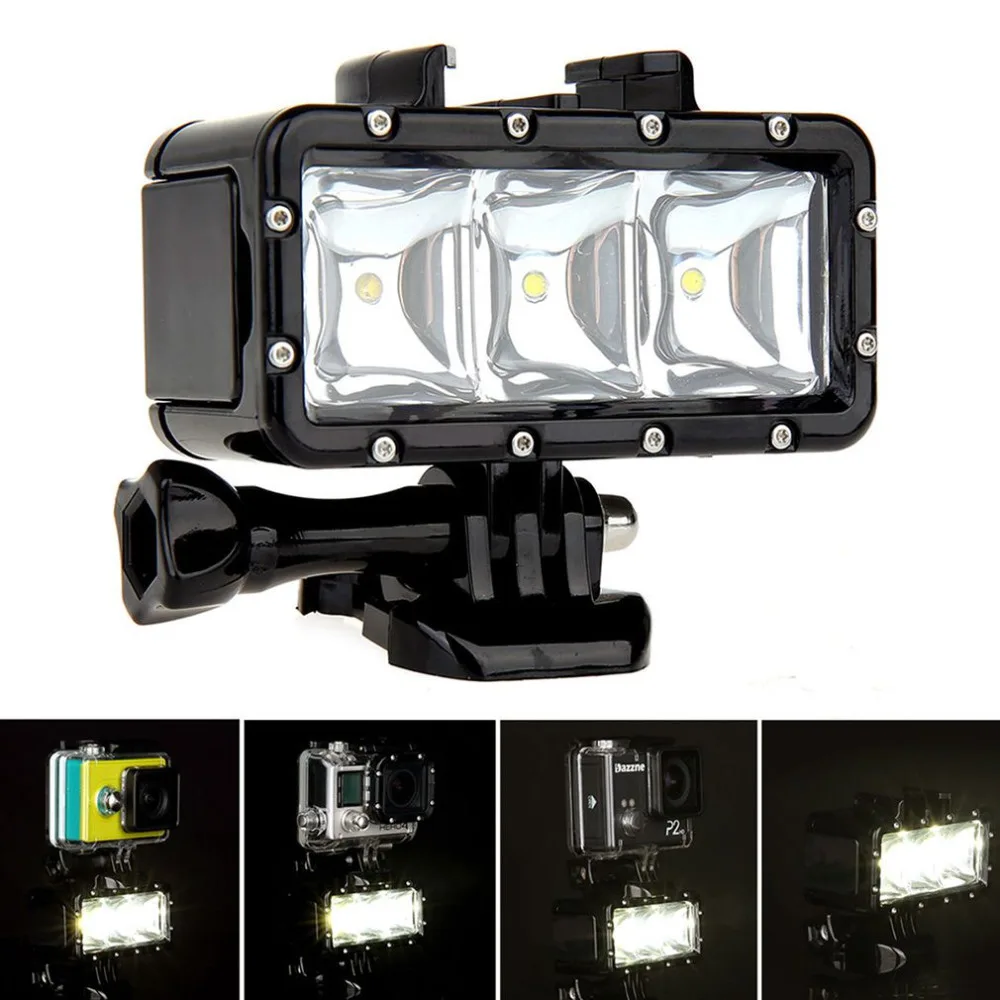 

30m Underwater Light Waterproof Diving LED Video Spot Light Lamp Mount Buckle Screw Strape Kit For GoPro Hero 4 3+ 3 Quality