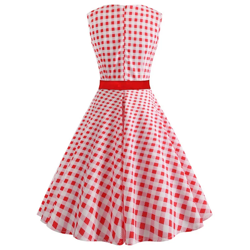 ShejoinSheenjoy Retro Sleeveless Women's Dress Summer V-Neck Bow Elegant Pink Party Dress Pretty Slim Ladies Fashion Dresses (5)