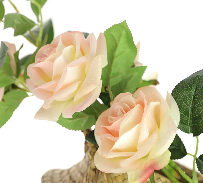 CHENCHENG 93 см 3 головки Искусственные цветы розы Шелковый Искусственный цветок для свадебного стола вечерние украшения для дома осенний Декор - Цвет: Pink