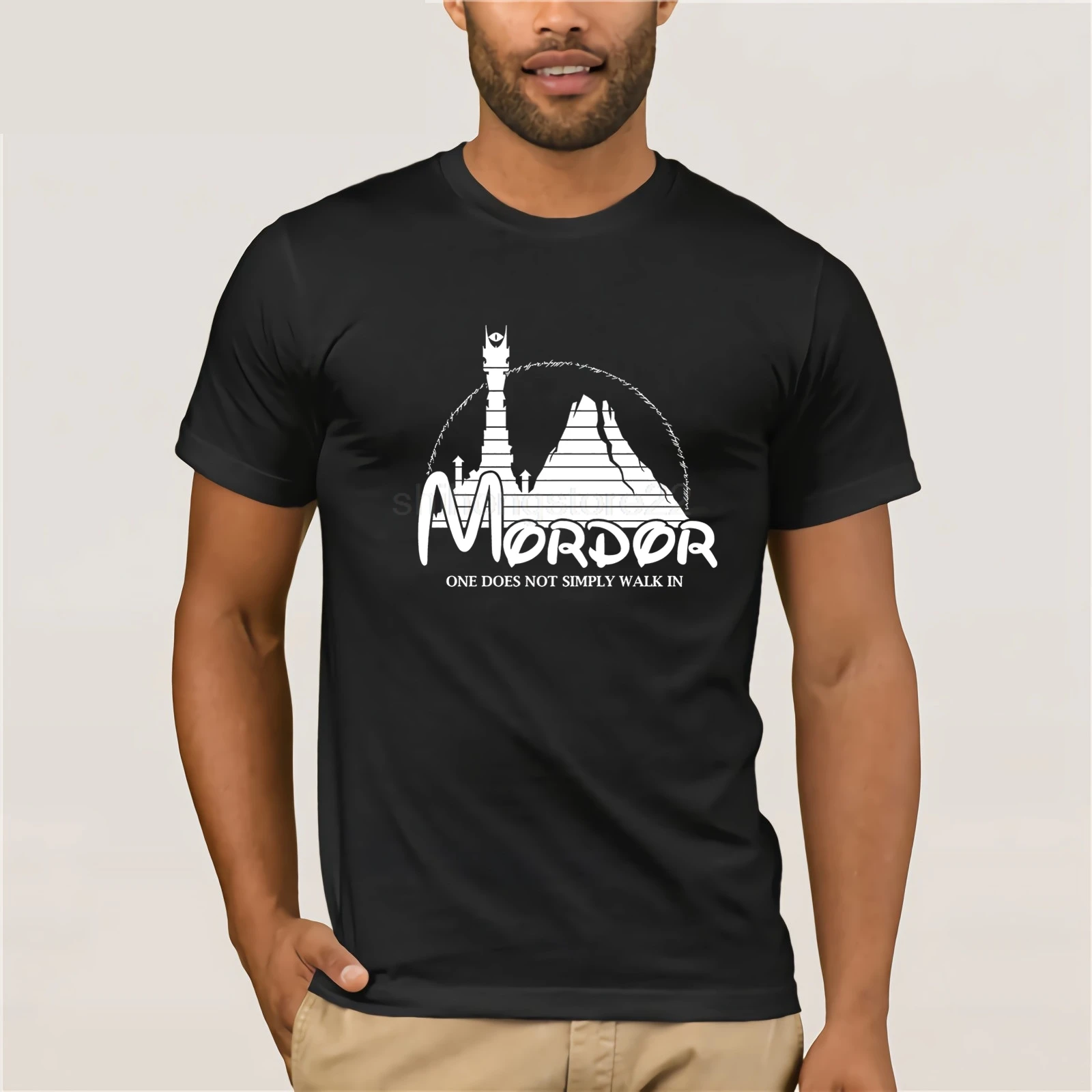 

2019 New Hipster Mordor Lords Of Rings Tolkien Hobbit 3D Print Men's 100% Cotton T Shirt Summer Popular Short Sleeve Tees