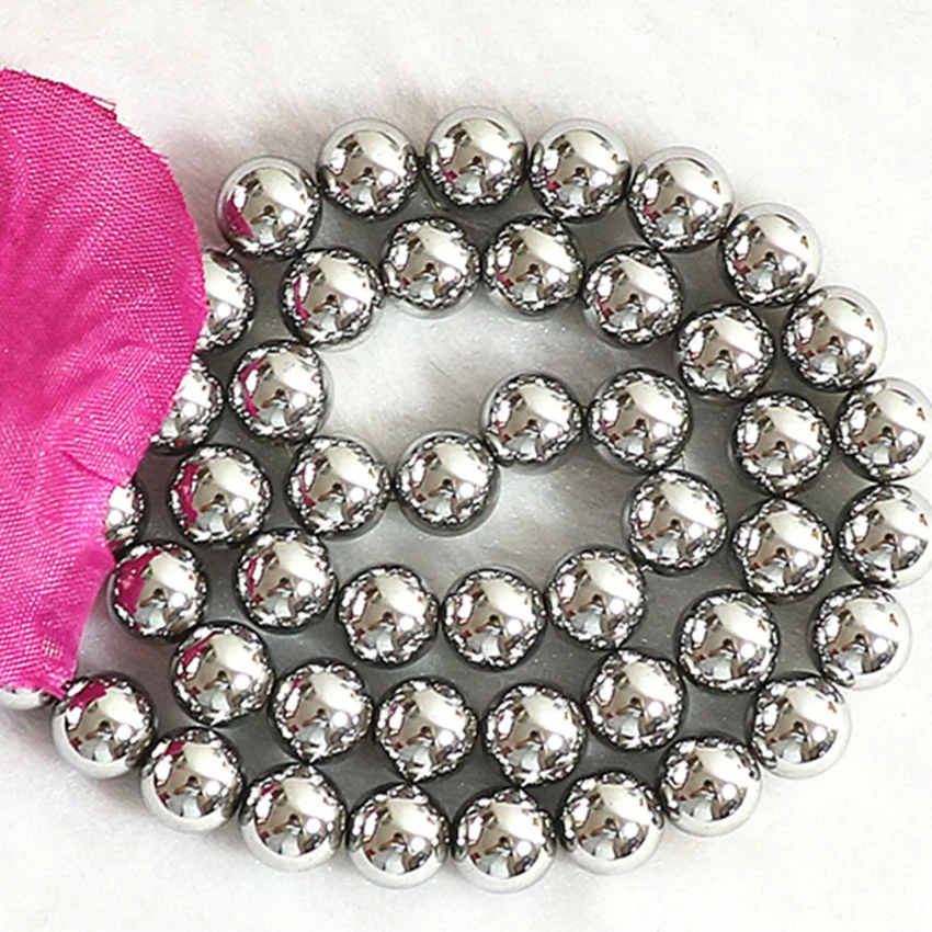 

Charms silver-color magnetic hematite stone 4mm 6mm 8mm 10mm 12mm round beads loose making special Jewelry B210