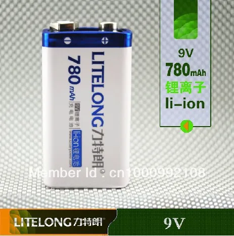 4 шт. 780 мАч 9 В литий-ионный Перезаряжаемые 9 вольт Батарея для майка № 3 года гарантии