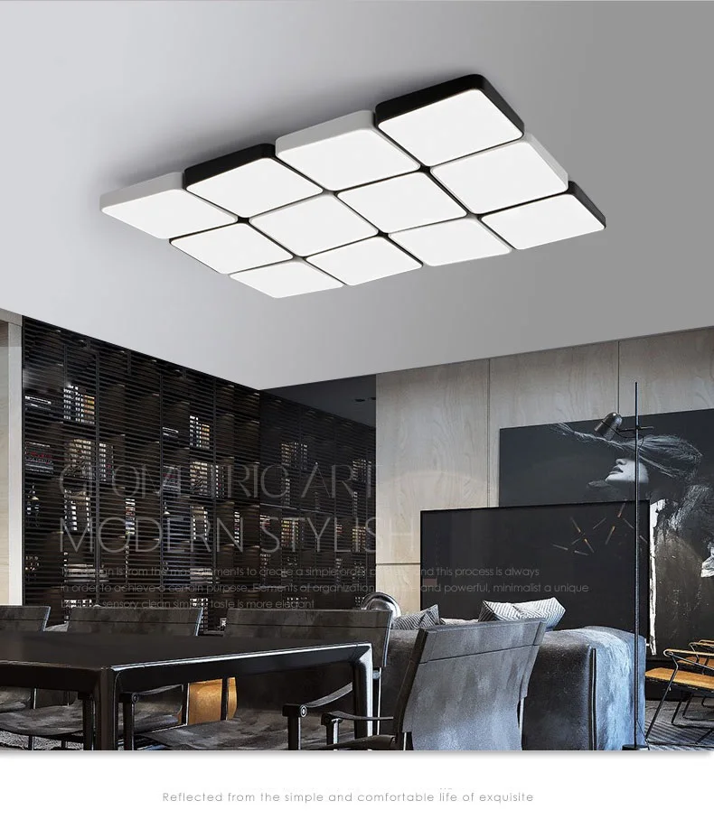 Современный потолочный светильник креативный акриловый Белый Черный Lamparas De Techo гостиная светодио дный потолочный светильник Железный