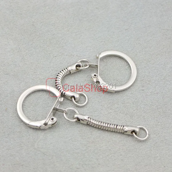 

18mm 3/4" 50 pcs / Lot keyring key Chain Snake Chain with Snap Jump Ring Nickel F192F3
