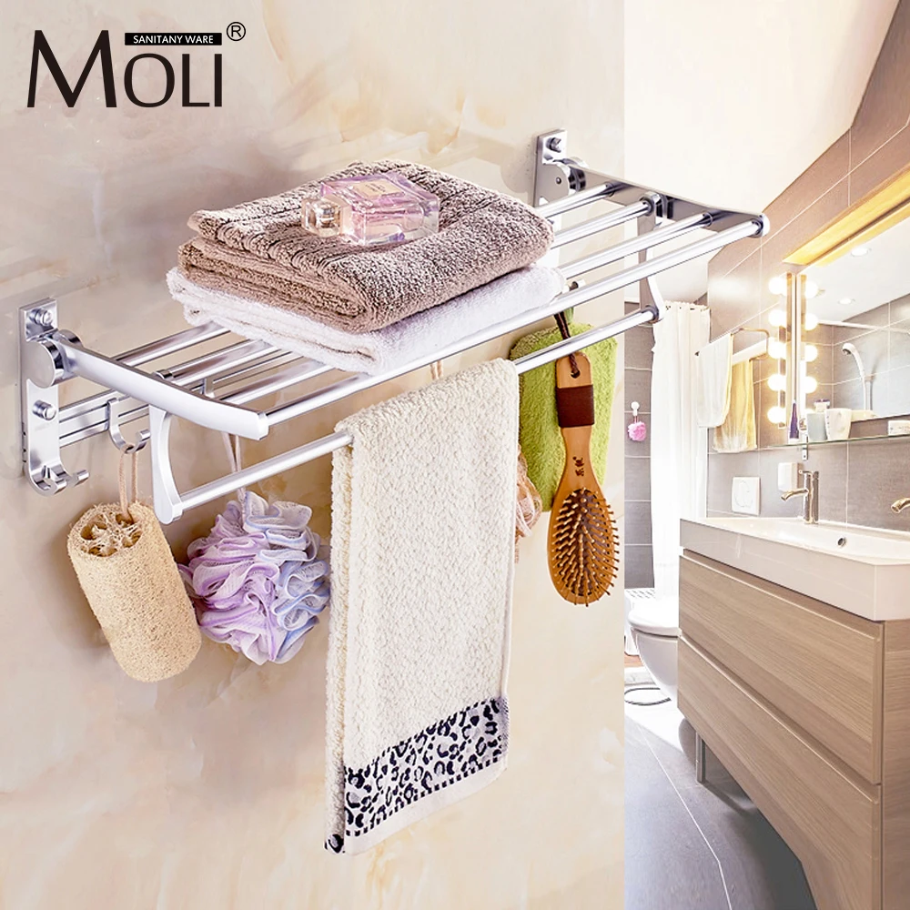 

Aluminum hardware for bathroom wall mount toilet paper holder towel rail shelf bar robe hook brush rack accessories set AL081