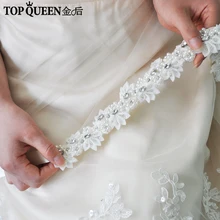 TOPQUEEN H232 свадебные головные уборы для женщин Свадебное платье с жемчугом кружевные цветы с кристаллами украшения для волос для девушки
