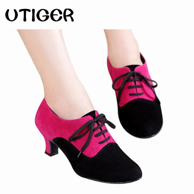 Zapatos de baile latino para mujer y niña, 5 colores, salón de baile,  Tango, Salsa, fiesta, tacón alto, 5,5 CM