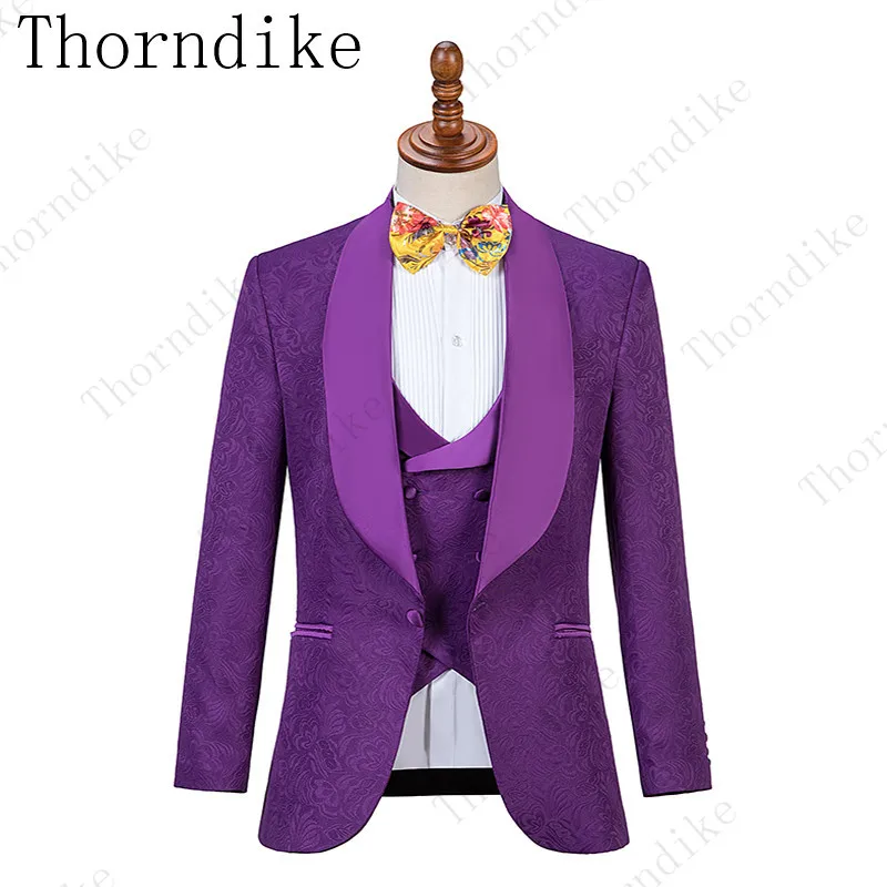 Thorndike Красивые Искусственные мужские свадебные костюмы облегающий костюм для