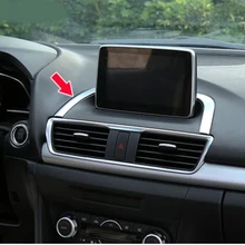 Аксессуары подходят для Mazda 3 Axela BM Центр приборной панели NAVI навигационная панель хромированная Накладка для автомобиля каркас с отделкой